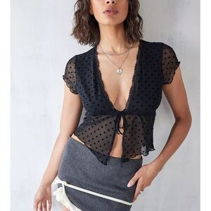 Motel Rocks Lavanya Mesh Flyaway Top-NWOT